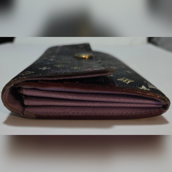 Authentic Louis Vuitton Murakami Black Multicolor Wallet RARE Lavender Interior - Picture 15 of 16